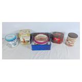 Tobacco, cookie and chocolate tins