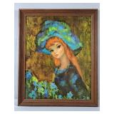 Vintage Lithograph Print "Serenade in Blue" by