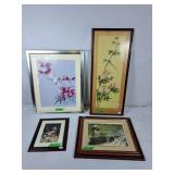 2 framed Japanese prints and 2 other framed prints