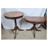 Vintage single drawer pedestal table and vintage