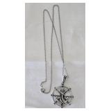 Sterling Silver  925 Anchor Wheel Pendent Necklace