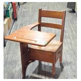 Vintage Oak Elementary School Desk w/ Storage