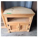Rustic Pine Corner TV Table