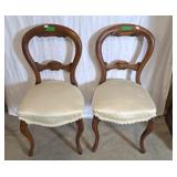 2 antique matching Balloon Back Chairs 17"W 17"D