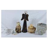 Amber Glass Angel, Cat Figures & Planter