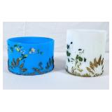 Vintage Opaline Embossed Glass - Inside Rim of