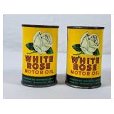 Vintage White Rose Tin Can Coin Bank - Each Tin
