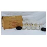MCM Fred Press Glassware w/Plastic Coasters - Set