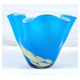Hand Blown At Glass Vase "Fazzoletto" Style - No