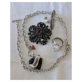 Guess Necklace (2) Rings & Brooch