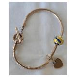 Pandora Rose Gold Plated T Bar Bracelet with 2