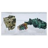 Malachite Congo, Bismuth & Pyrite