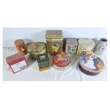 Assortment of cookie tins, baking tins and candy