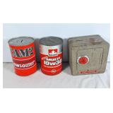 Oil Tin Coin Bank and Fort Knox coin safe