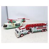 HESS fire truck and HESS helicopter