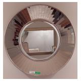 Round accent wall mirror decorative frame made of