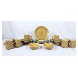 Gorgeous Mid Century Stoneware Plates, Mugs &