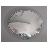 Oval mirror glass outer edge