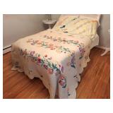 Pair of quilts. Lovely scalloped edge quilt is