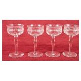 Vintage Etched Cordial Glasses
