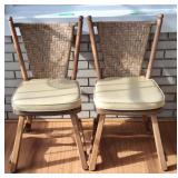 Pair of vintage rustic dining chairs by the Old