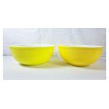 Vintage Pyrex 404 Yellow Primary Mixing Bowls -