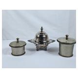 Vintage Silverplate Butter Dish & Metal Covered
