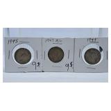 1945, 1947 and 1949 Canada Quarters