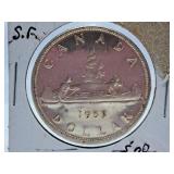 1953 Canada One Dollar Coin