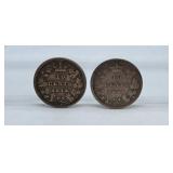 1874 and 1885 Canada Dimes