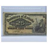 1900 Canada Twenty Five Cent Bill
