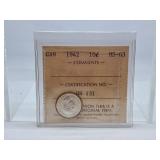 ICCS Graded Mint State 1942 Canada Dime