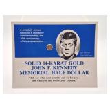 Solid 14KT gold John F. Kennedy Memorial Half