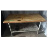 Homemade Table with Metal Frame