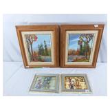 M. Monette oil on board scenic paintings and 2