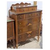 Vintage Chest of Drawers - Ornate Handles, Caster