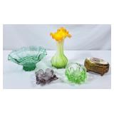 Beautiful Hand blown Glass Vase, Candy & Trinket