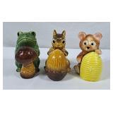 Adorable Trio of Vintage Woodland Animal S&P Sets