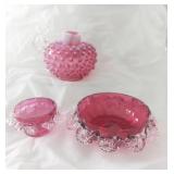 Vintage Fenton Cranberry Opalescent Hobnail