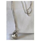 10K White Gold Puffy Heart Charm Fine 10K white