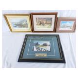 4 pieces of art - print titled 'ELMHURST' by