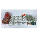 12 Christmas Tea Cups with 10 saucers, 14