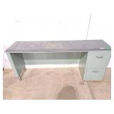 mid-century modern metal 2 drawer tanker desk