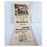 Mobiloil, 1957 and 1959 magazine Advertisements