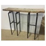 Custom Made Live Edge Bar Table with 3/4in Iron