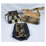 Aldo Faux Suede & Fur Bag & Two Leather & Fur