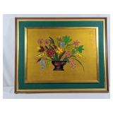 Lovely Floral Print on Board - 31.5'Wx25.5'H