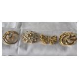 Har Monet Gold Tone Brooches & Seed Pearl unsigned