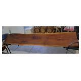 Live edge black walnut sealed wood slab, great