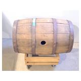Miniature Wine barrel with cart nice man cave